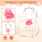4-in-1 Toddler Swing Set & Baby Jumper and Bouncers, Heavy Duty Baby Swing Set with Foldable Metal Stand for Indoor & Outdoor, Suitable for Children 6 Months and Older, Easy to Assemble & Store