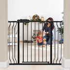 HOOEN Wide Baby Gates for Doorway Stairs 30" Tall 38.5-43.5 Inch Wide Indoor Child Gate for Kid or Pet Dogs Walk Through Pressure Mounted Baby Dog Gate