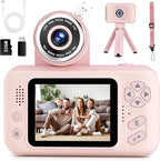Kids Camera Girls for 3 4 5 6 7 8 9 Years Old Girls,1080P HD Video Selfie Camera with 32G SD Card Kids Digital Camera Toys for Toddler Birthday Gifts Pink
