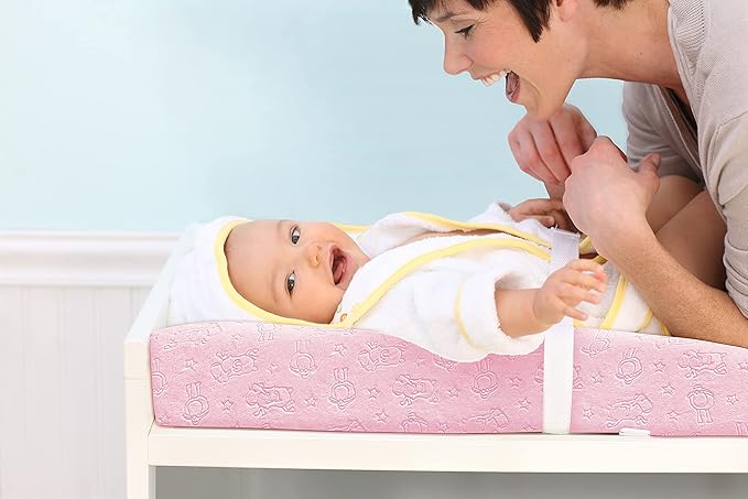 Serta Perfect Sleeper Contoured Changing Pad with Plush Cover, Pink