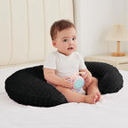 Nursing Pillow for Bottle and Breastfeeding, Ergonomic Comfort Nursing Essentials for Mom and Baby, Feeding Support Pillow with Removable Cover, Easier and Healthier Nursing (Black)