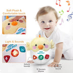 Baby Toys 0-6-12 Months, Chick Musical Plush Cute Stuffed Animal Infant Tummy Toys with Light & Sounds, Roly-Poly Sensory Toy Birthday Easter Egg Gift for Newborn Boys & Girls