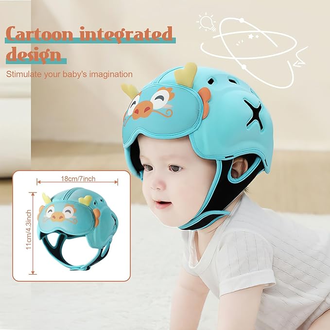 MamboBaby Safety Helmet for Crawling & Walking - Ultra Lightweight Adjustable Infant Head Protector 10-24 Months, Breathable Anti-Collision Soft Helmet with Secure Fit Design