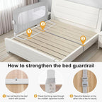 Bed Rail for Toddlers,Swing Down Kids Bed Rails Guard for Twin,Full,Queen,King,Bunk Size Bed,Extral Tall Child Bed Rail Guard with Reinforced Anchor Safety System (Grey, 59inch,1 Side)