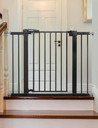 Babelio Baby Gate for Doorways and Stairs, 26-40" Auto Close Dog Gate, Easy-Install Pressure Mounted Satey Door, No Drilling Safety Gate for Child and Pets, Pressguard, Black