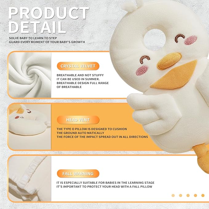 Baby Head Protector,Adjustable Baby Head Protection Backpack (Duck)