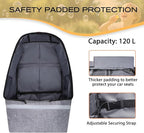 Car Seat Travel Bag for Airplane,Infant Seat Travel Bag with Shoulder Strap,Padded Car Seats Backpack with Reflective Stripes,Large Carseat Carrier Bag Travel Car Seat Cover,Grey