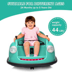 12V Bumper Car for Toddlers, Electric Toy Ride on Battery Car with Kids W/Parent Remote Control, 2-Speed, 360 Degree Spin, Music & LED Lights for Kids, Green