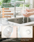 Hands Free Breast Pump, Wearable Breastfeeding Pump with 320mmHg Strong Suction, 19 Adjustable Levels & 4 Modes, Ultra-Quiet, Leak-Proof Design Portable Breast Pumps Electric (White, 2 Pack)