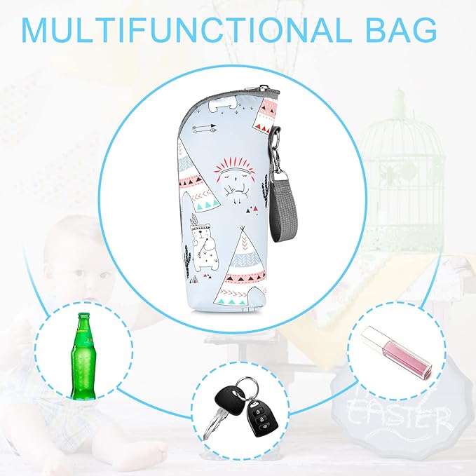 Accmor Baby Bottle Tote Bags, Insulated Breastmilk Cooler Bag, Nursing Bottle Warmer Bag for Nursing Mom Daycare Travel