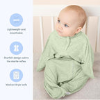 SleepingBaby Zipadee-Zip Transition Swaddle - Cozy Baby Swaddling Blanket with Zipper Convenience - Roomy Wearable Blanket for Easy Diaper Changes - 6-12 Month - Zen Garden Green Heather