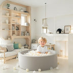 GOGOSO Balls for Ball Pit - Plastic Ball for Toddlers 1-3, Baby Kids Ball Pool Decoration 50 100 200 300 500 1000 (A White+Beige+Clear, 50 Balls)