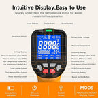Industrial Infrared Thermometer Gun, 50:1 D:S Ratio, -58°F-3992°F, Triple Laser, High Precision Temp Gun for Kiln, Engine, HVAC, BBQ, Industrial Inspection