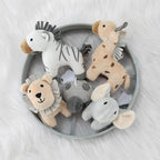 The Peanutshell Crib Mobile for Boys or Girls - Grey Musical Baby Crib Mobile with 12 Lullabies, Lion, Elephant, Zebra, Safari Plush Toys Hanging, Infant Baby Mobile Crib, Safari Nursery Decor