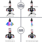 Rocket Launcher for Kids, Self Launching Motorized Air Rocket Toy, Outdoor Toys for Ages 8-12, Model Rockets with Parachute Safely Land, Spaceship Launch up to 200 ft Birthday Gifts for Boys