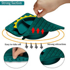 Silicone Toddler Dinosaur Feeding Placemat Set With Spoon and Forks, Baby Push Pop Bubble Suction Divided Plate Utensils, Kids Led Weaning Dish - Bubble Blue Dinosaur