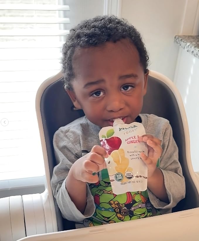 Kekoa Foods 100% USDA Certified-Organic Vegetarian Baby Food Puree Starter Packs: Gluten-Free, Vegan 3.5 oz Squeeze Pouches (12 Pack) | Apple Ginger, Squash & Kale w/Turmeric | High Fiber & Vitamins