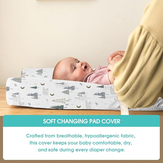 BROLEX Changing Pad Covers for Baby: Boy Girls Ultra Stretchy Soft 2 Pack, Snowy Forest