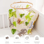 EERKEOD Baby Crib Mobile Baby Nursery Mobile Handmade Felt Forest Animal Mobile for Baby Boys and Girls Woodland Nursery Decor for Infant Bedroom Hanging Gender Neutral Baby Stuff
