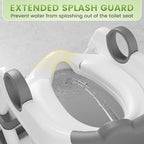 Frog Toilet Seat, Potty Training Toilet Seat for Toddler, Upgrade Potty Training 2 in 1 Toddler Toilet Seat for Boys Girls,Waterproof Soft Mat Non-slip Step Stool