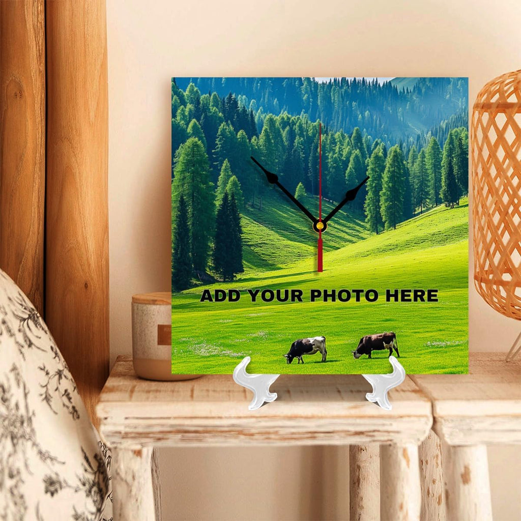 Generic Custom Wall Clock Personalized Wall Photo That PVC Customized Round Silent Clock for Living Room Creative, 10inch-25cm