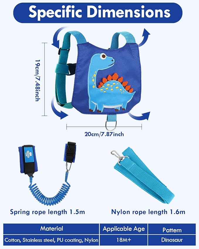 Lehoo Castle Toddler Leash, Toddler Harness with Leash with Anti Lost Wrist Link for Kids, Baby Leash with Key, Kids Leashes for Boys