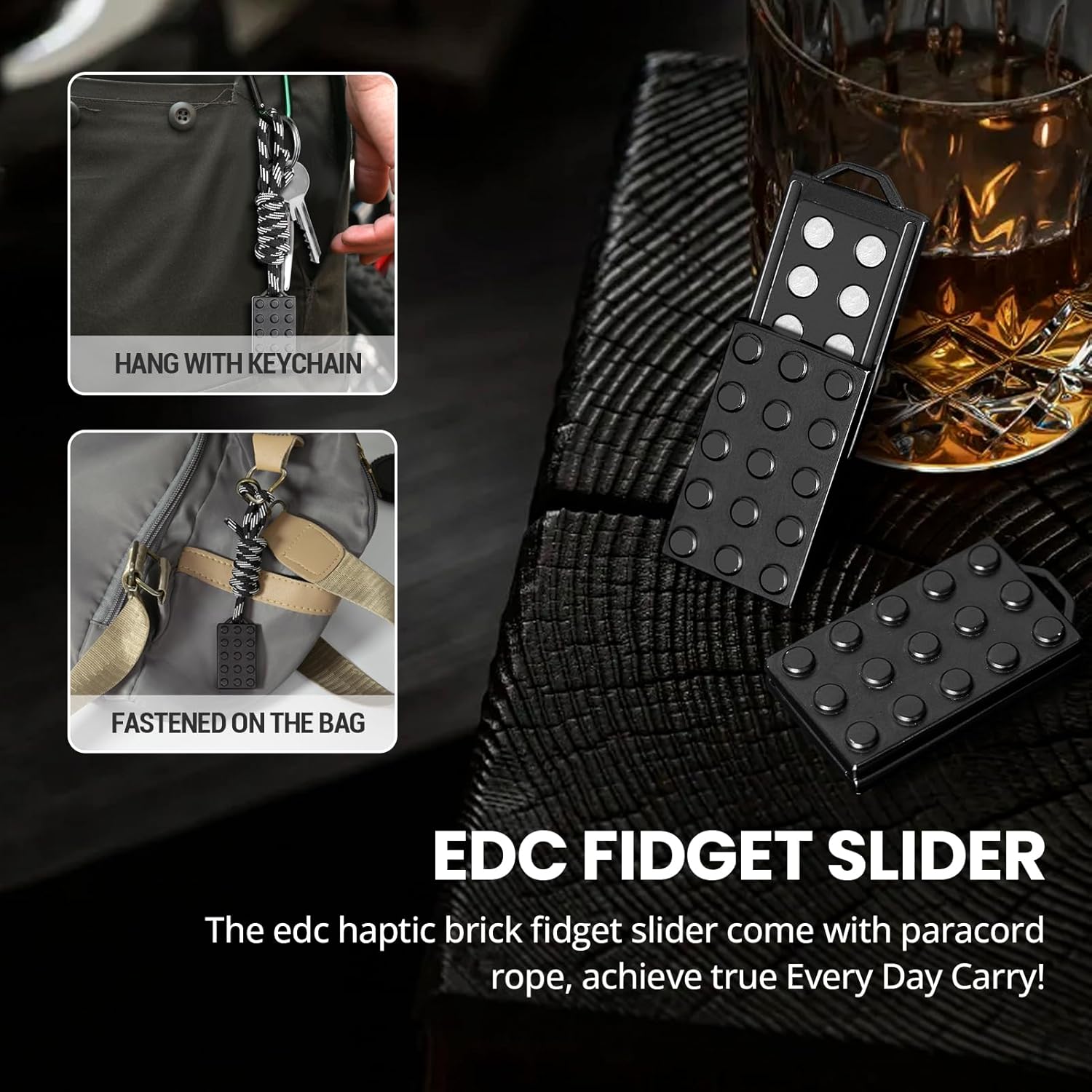 EDCFANS Fidget Slider, Fidget Toys Adults, EDC Metal Magnetic Fidgets Toys for Adult Anxiety ADHD, Sensory Toys Adults, Small Fidget Stress Toys, Desk Toys for Office, Cool Gadgets Gifts for Teens Men