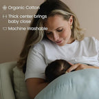 Organic Nursing Pillow (New 2025 Design) | Bottle & Breastfeeding Pillow with Organic Cotton Cover & Fiberfill, Machine Washable Feeding Pillow, Newborn Essentials Must Haves (Bluebell) - v2