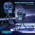 2 Pack Multifunctional Portable Stroller Fan 4 Speed 6600rpm High Speed Usb Rechargeable Personal Mini Handheld Fan Extended Tripod For Desktop Winding Kids Bed Treadmill Bike Golf Cart Outdoor Travel