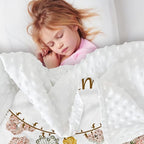 Personalized Name Baby Blanket, Soft Flannel with Double Layer Dotted Backing, Receiving Swaddle Blanket Suitable for Infants and Toddler, Flowers Design