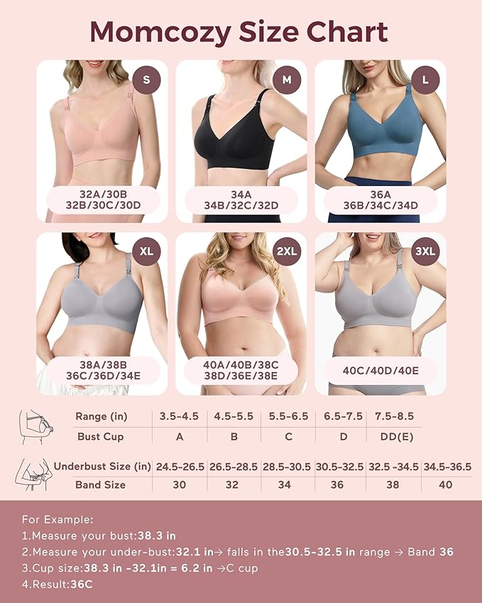 Momcozy CoolFit Nursing Bras for Breastfeeding, Ultra Stretch Seamless Jelly Strip Maternity Bra, Cooling Wireless