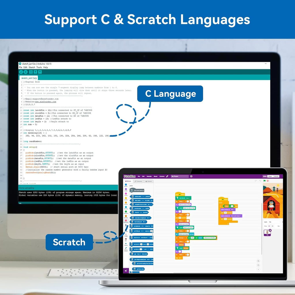 SunFounder Project The Most Complete Electronics Starter Kit Compatible with Arduino Mega 2560 R3 Mega328 Nano, 73 Tutorials Included