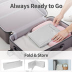 Bella’s Friends Baby Collapsible Bathtub, Travel Bath Tub for Baby, Foldable and Portable, Easy Storage, Reinforced Structure, Lightweight, Travel Essentials for 6M-3Y Infant Toddler, Gray