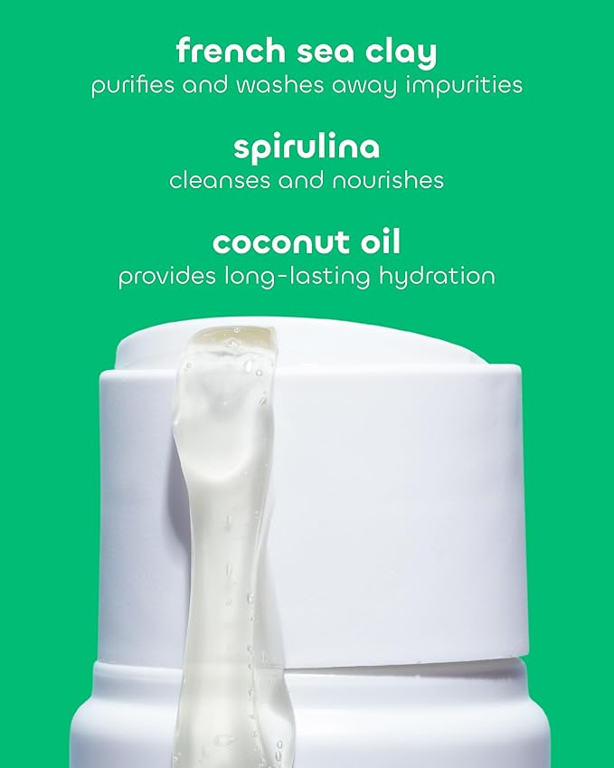 Seaweed Bath Co. Detox Body Wash - Rosemary Mint - Hydrating Foaming Cleanser with Refreshing Natural Ingredients - Vegan, Paraben and Sulfate Free Shower Gel for Women and Men - 12 oz