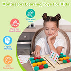 AugToy Montessori Color Matching Learning Toys Sliding Puzzle for Kids 3 4 5 6 7 Years Old Preschool Logic Game Brain Teasers Boys Girls 2 Players Educational Wooden Toddler Travel Toys Gifts