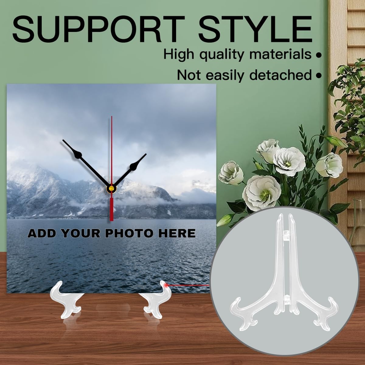 Generic Custom Wall Clock Personalized Wall Photo That PVC Customized Round Silent Clock for Living Room Family Friends Gifts, 12inch-30cm