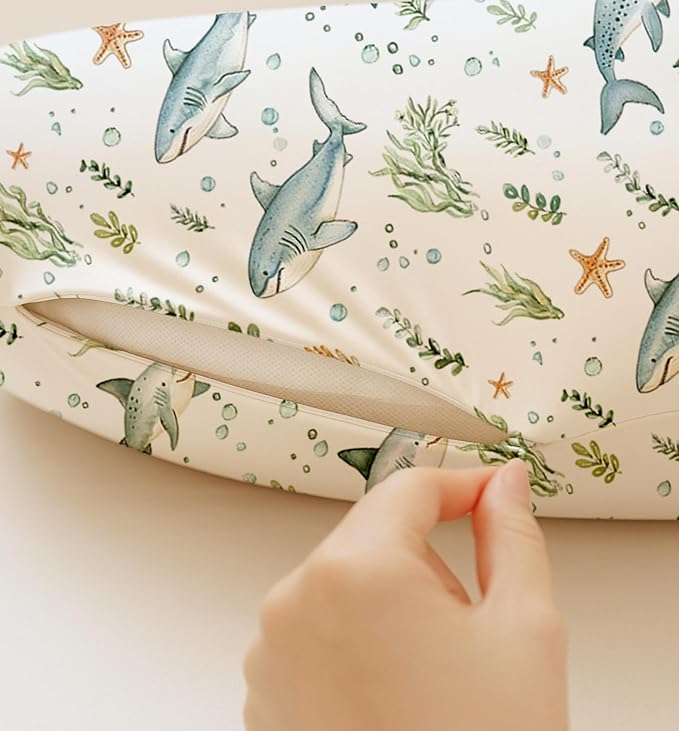 Nursing Pillow Covers 2 Pack, Breastfeeding Pillow Slipcovers Soft and Stretchy, Nursing Covers for Baby Girls Boys Newborn