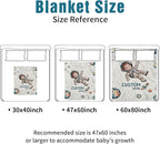 Personalized Baby Crib Bedding Set – Astronaut Rocket Theme Nursery Bedding Sets 3 Piece with Custom Name Blanket, Fitted Crib Sheet & Changing Pad Cover – Ideal Newborn Gift for Boys