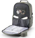 MOMUVO Diaper Bag Backpack, Quilted Baby Bag with Changing Pad & Stroller Straps & Pacifier Case, Multifunction Waterproof Travel Diaper Bags, Unisex, Olive Green