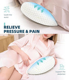 Pregnancy Pillow for Pregnant Women – Comfortable Maternity Pillow for Side Sleepers, Supports Back, Belly, HIPS, and Legs, with Removable & Adjustable Cover