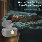Portable Wipe Warmer and Wet Diaper Wipes Dispenser Cordless Battery Operated Travel Wetwipe Warmers Rechargeable with Nightlight Temperature Control