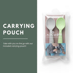 Miniware Silicone Baby Spoon for Training - BPA Free Baby Utensils - Baby Spoons Self Feeding 6 Months | 100% Food Grade Silicone - Modern & Dishwasher Safe Toddler Spoons (Grey & Key Lime)