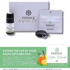 Essence Nasal Diffuser Custom Blends Bundle – Essential Oil Silicone Nose Rings for Energy, Immunity, Stress & Allergy Relief – Wearable Aromatherapy for Daily Wellness & Relaxation