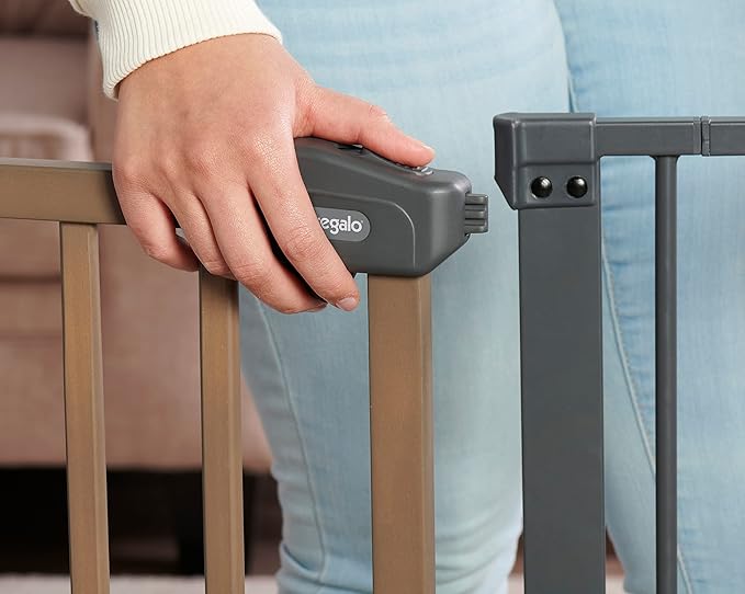 Regalo Insight™ Baby Safety Gate, Includes Clear Door, Extension Kit, Pressure Mount Kit, Wall Cups and Mounting Kit