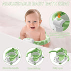Baby Bath Seat for Babies 6 Months & up, Non-Slip Toddler Bath Seats for Babies Sitting Up, Safe Infant & Newborn Bathtub Chair with 4 Suction Cups & Soft Cushion for Shower,Green