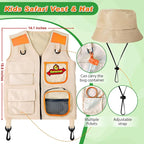 Kids Explorer Kit & Bug Catcher Kit, Kids Camping Gear for Kids, Outdoor Exploration Set with Vest & Hat, Ideal Outdoor Camping Adventure Toys for Ages 3 4 5 6 7 8 Boys Girls