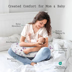 Little Grape Land Nursing Pillow, Soft 100% Cotton Breastfeeding Pillow with Breathable Muslin Removable Cover, Purple Butterfly Breast Feeding Pillows for Babies 0-12 Months with Protective Zipper