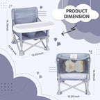 Portable Booster Seat, Toddler Baby Seat with Tray for Dining Table Compact Floor Chair for Camping Lawn Beach Babies Travel 6-36 Months