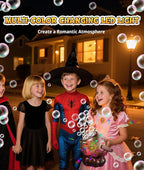 Halloween Bubble Machine - Bubble Maker for Kids with Colorful LED Light, Make Larger Bubbles, USB-C Rechargeable, 600ml Capacity - Bubble Toys Gifts Ages 3+ for Boys, Girls, Outdoor, Birthday, Party