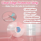 Clear Soft Corner Protectors for Furniture Strip 0.8in x3.28FT,2 Roll Sharp Edge & Table Bumper,Window Edge,Wall Protector,Soft Corner Guards Safe for Proof,Table Corner Protectors in Family